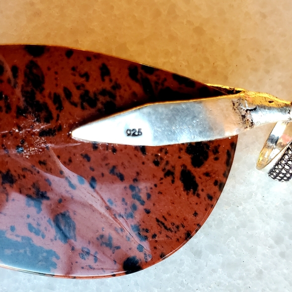 New Mahogany Obsidian 925 Silver Claw Foot Pendant. - Picture 8 of 16